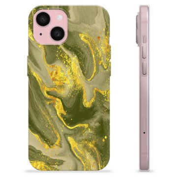 iPhone 15 TPU-hoesje - Olijf Marmer