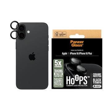 iPhone 16/16 Plus PanzerGlass Hoepels Keramische Camera Lens Beschermer - Zwart