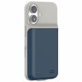 iPhone 16 Backup Batterij Hoesje - 7000mAh - Donkerblauw / Grijs