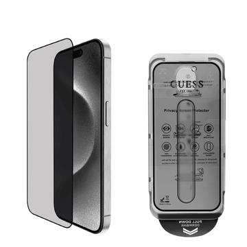 iPhone 16 Guess 2.5D Privacy Glazen Screenprotector - 9H - Zwarte Rand