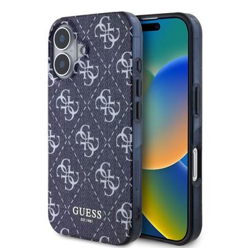 iPhone 16 Guess IML Denim Effect hoesje - MagSafe-compatibel - Donkerblauw