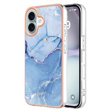 iPhone 16 Plus Marmerpatroon Gegalvaniseerd IMD TPU Hoesje