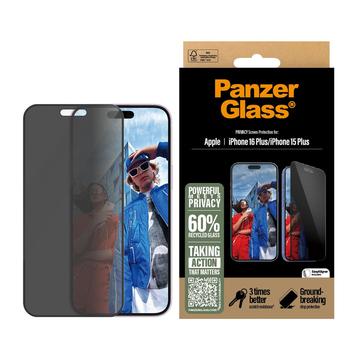 iPhone 16 Plus/15 Plus PanzerGlass Ultra-Wide Fit Privacy EasyAligner Screenprotector - Zwarte Rand