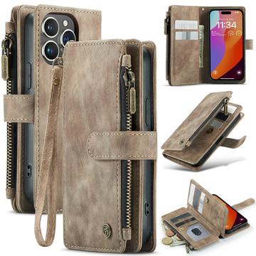 Caseme C30 Multifunctionele iPhone 16 Pro Portemonnee Hoesje - Bruin