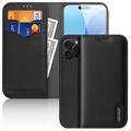 iPhone 16 Pro Dux Ducis Hivo Wallet Leren Hoesje - Zwart