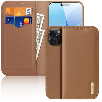 iPhone 16 Pro Dux Ducis Hivo Wallet Leren Hoesje - Bruin