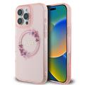 iPhone 16 Pro Guess IML Flowers Wreath hoesje - MagSafe Compatibel - Roze