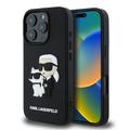 iPhone 16 Pro Karl Lagerfeld 3D Rubber Karl & Choupette NFT hoesje - Zwart