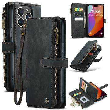 Caseme C30 Multifunctionele iPhone 16 Pro Max Portemonnee Hoesje - Zwart