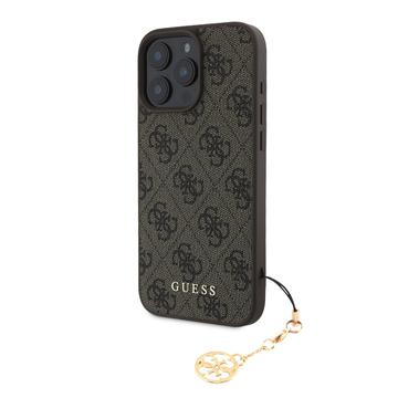 iPhone 16 Pro Max Guess 4G Charms Collection Hybride Hoesje - Bruin