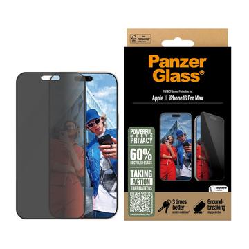 iPhone 16 Pro Max PanzerGlass Ultra-Wide Fit Privacy EasyAligner Screenprotector - Zwarte Rand