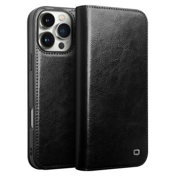 iPhone 16 Pro Max Qialino Classic Wallet Leren Hoesje - Zwart