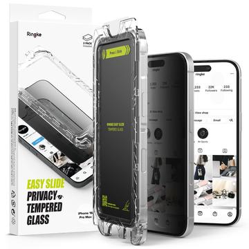 iPhone 16 Pro Max Ringke Easy Slide Privacy Glazen Screenprotector - 2 stuks.