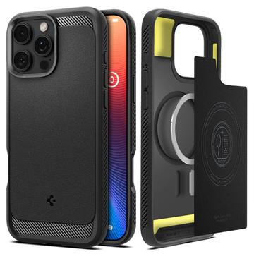 iPhone 16 Pro Max Spigen Rugged Armor Mag TPU Hoesje - Zwart