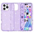 iPhone 16 Pro Max Stylish Glitter Series Hybride Hoesje - Paars