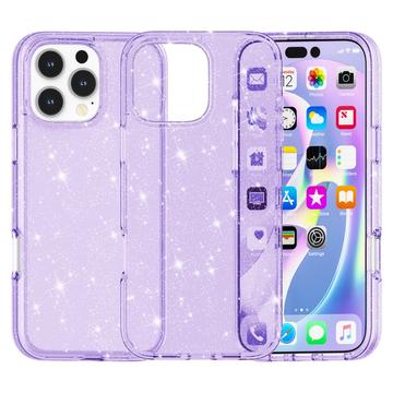 iPhone 16 Pro Max Stylish Glitter Series Hybride Hoesje - Paars