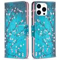 iPhone 16 Pro Max Wonder Series Portemonnee Hoesje - Wit Bloemen