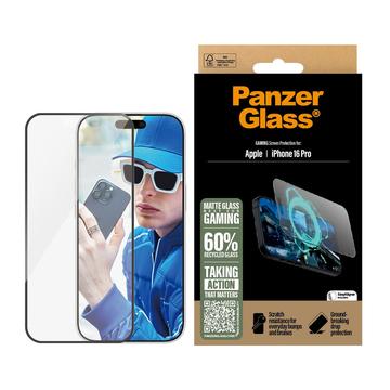 iPhone 16 Pro PanzerGlass Gaming Ultra-Wide Fit EasyAligner Glazen Screenprotector - 9H - Zwarte rand