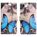 iPhone 16e Style Series Portemonnee Hoesje - Blauw Vlinder