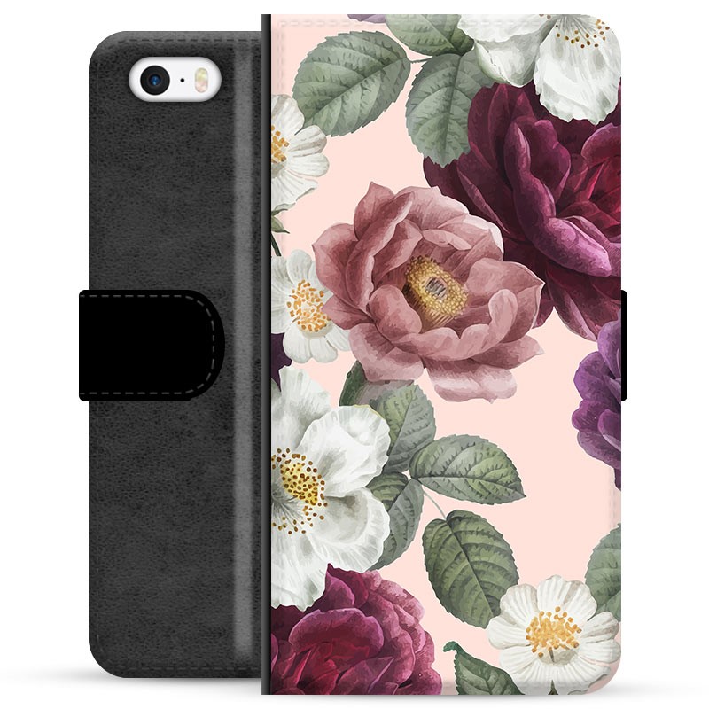 opvoeder Trekken Beoefend iPhone 5/5S/SE Premium Wallet Case - Romantische Bloemen