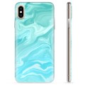 iPhone XS Max TPU-hoesje - blauw marmer