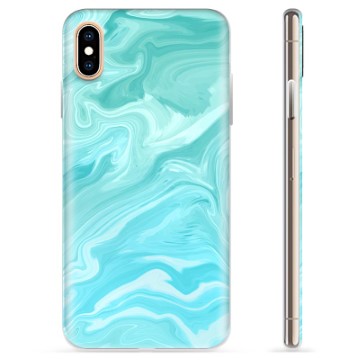 iPhone XS Max TPU-hoesje - blauw marmer