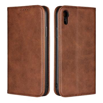 iPhone XR Retro Portemonnee Hoesje met Magneetsluiting - Coffee