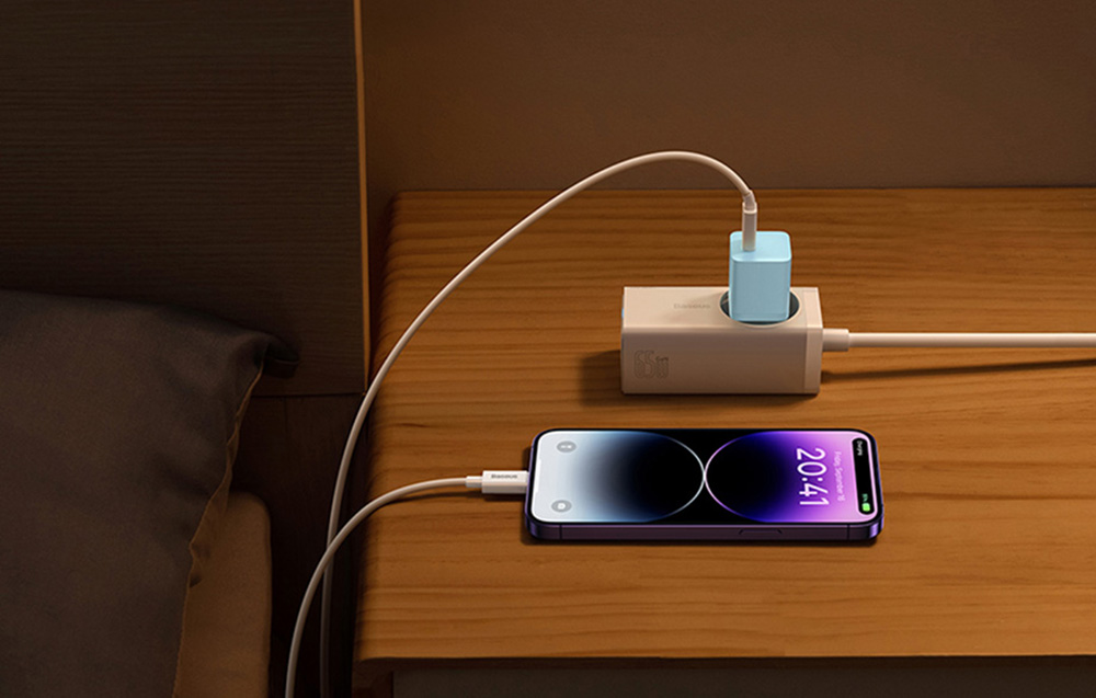 Baseus Mini GaN5 30W USB-C Wandoplader - Blauw