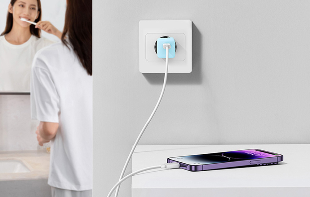 Baseus Mini GaN5 30W USB-C Wandoplader - Blauw