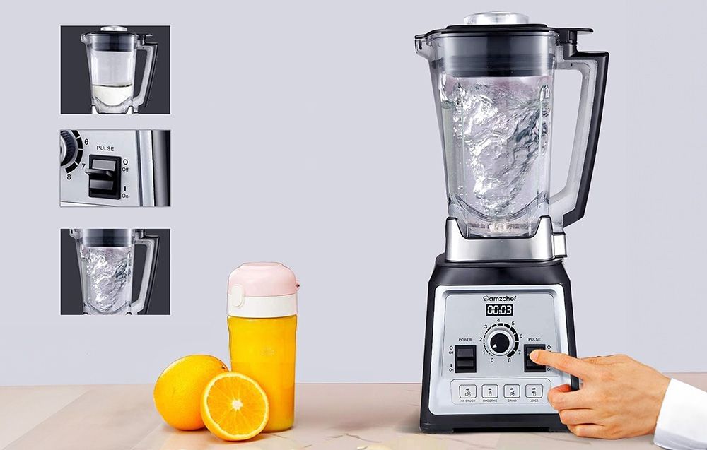 Amzchef 8088-GA Blender / Smothie Maker - 2000W, 2l - Grijs