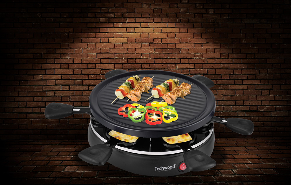 Techwood TRA-608 Elektrische Raclette grill voor 6 personen